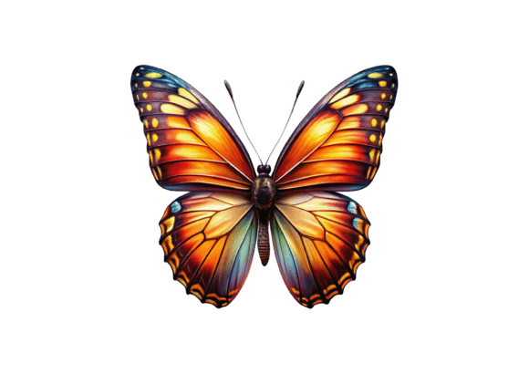 3D Beautiful Yellow Orange Butterfly PNG: A Versatile Design Asset