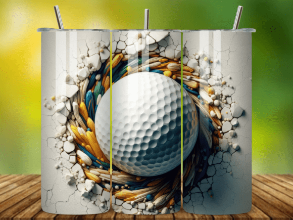 3D Golf Ball 20oz Tumbler Wrap V.10