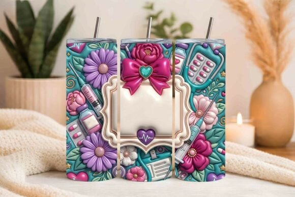 3D Inflated Floral Nurse Medical Tumbler Design: A Creative Solution for Custom Drinkware