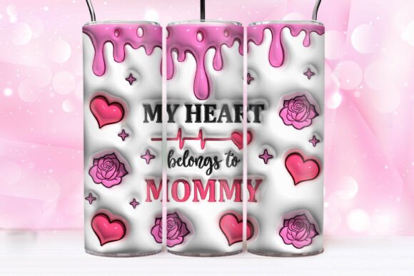 3D Inflated My Heart Belong to Mommy PNG – A Creative Design for Personal and Business Use