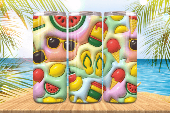 3D Puff Fruits Accessories Summer Tumb