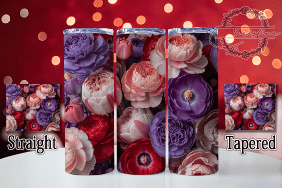 3D Purple Carnation Tumbler Design