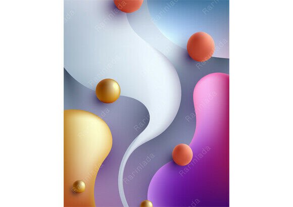 Abstract 3D Background with Fluid Layers