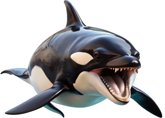 Angry Tilikum 3D Rendering PNG: High-Quality Design Resource