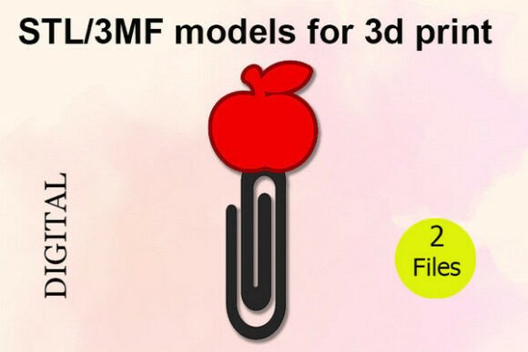 Apple-Shaped Paper Clip Topper: STL & 3MF Files for 3D Printing Enthusiasts