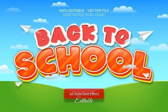 Back to School Cartoon 3D Text Effect: A Versatile Design Tool for Real-World Projects