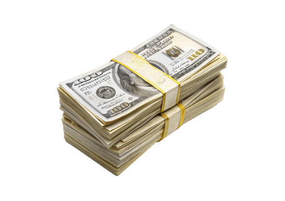 Bundle of Money 3D Rendering PNG