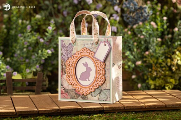 Bunny Cameo Gift Bag SVG for Spring Crafting