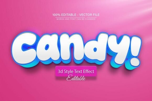 Candy Sweet Cartoon 3D Text Effect