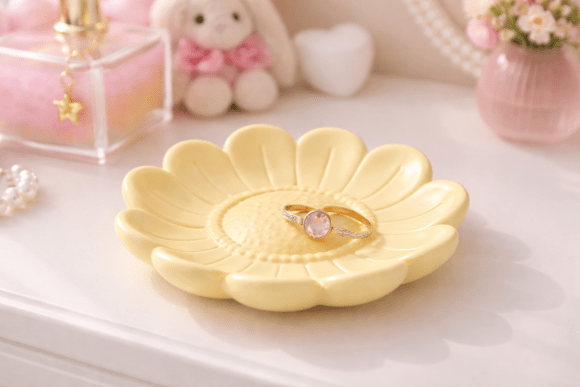 Daisy Jewelry Dish - Flower Trinket STL: A Delicate Touch for Modern Organization