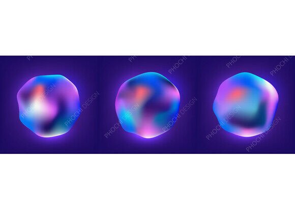 Enhancing Modern Design with the Abstract 3D Fluid Gradient Blobs Set