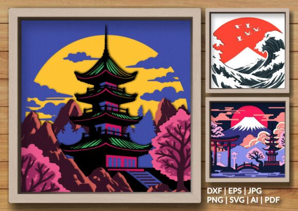 Experience Japan’s Beauty with the Fuji Landscape Shadowbox Bundle