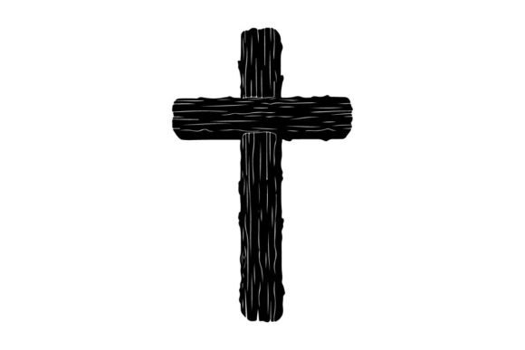 Exploring the Elegance of 3D Black Wooden Cross Silhouette Clip Art