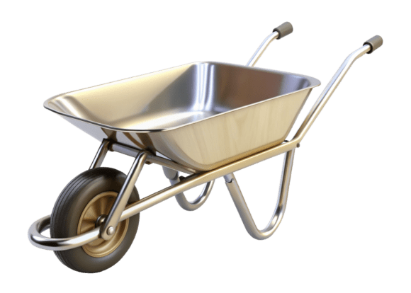 Garden Wheelbarrow PNG Clipart 3D Icon for Creative Design Projects