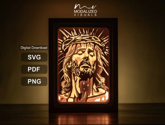 Jesus Lightbox Paper Cut Shadow Box