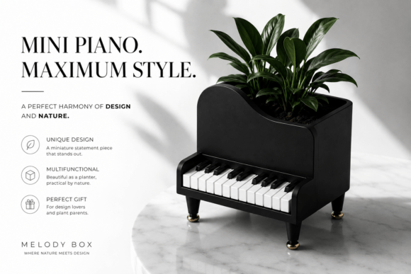Mini Piano Planter: Where Music Meets Modern Design in a Functional 3D Print
