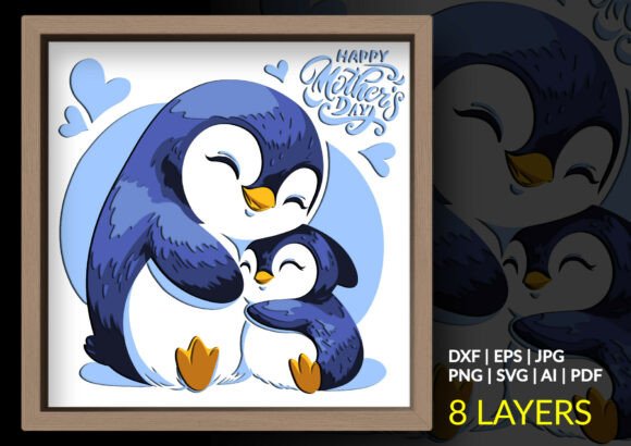 Mother Baby Penguin Mother Day SVG: A Heartfelt Craft for Cold Climates