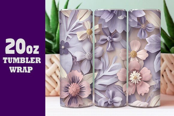 Paper Art Floral Tumbler Wrap – 3D Layer: Elevating Personalization in the Digital Design Era