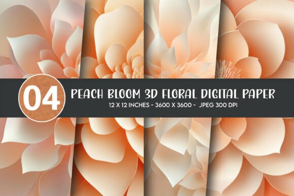 Peach Bloom 3D Floral Digital Paper: A Versatile Design Resource