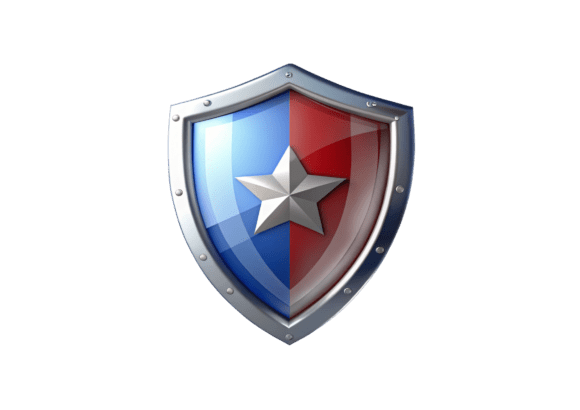 Shield Icon on White: 3D Rendering PNG for Modern Design Needs