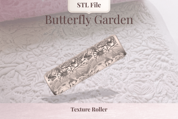 Texture Roller STL – Butterfly Garden: A Creative Tool for Polymer Clay Artists