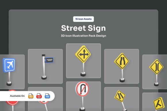 Wayra - Street Sign 3D Icon Pack: Clarity Meets Creativity in Navigation Design